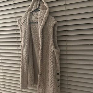 Cozy Cream Hooded Sweater Vest
